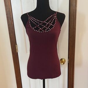 Women's Burgundy Strappy Top